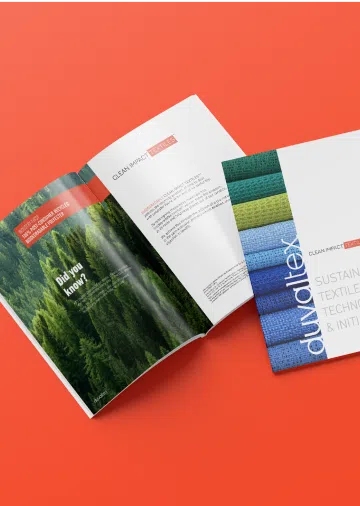 B2B branding and marketing Duvaltex clean impact textiles agency, visual identity, Coop marketing program, Category Design