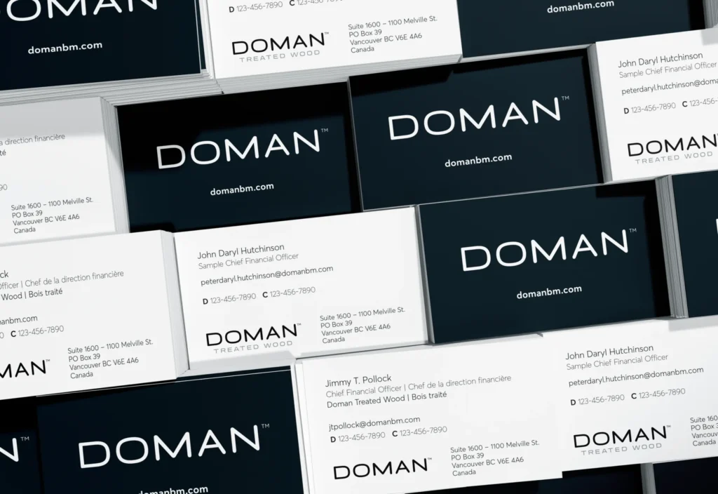 DOMAN B2B branding and marketing agency Brand business cards